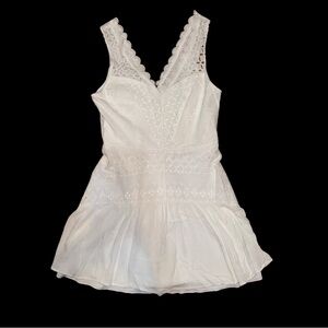 Lovely City Studio White Eyelet Lace V-Neck Sleeveless Sweetheart Mini Dress 9
